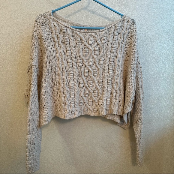 Free People Sweaters - Free People Cream Knitted Sweater Size S